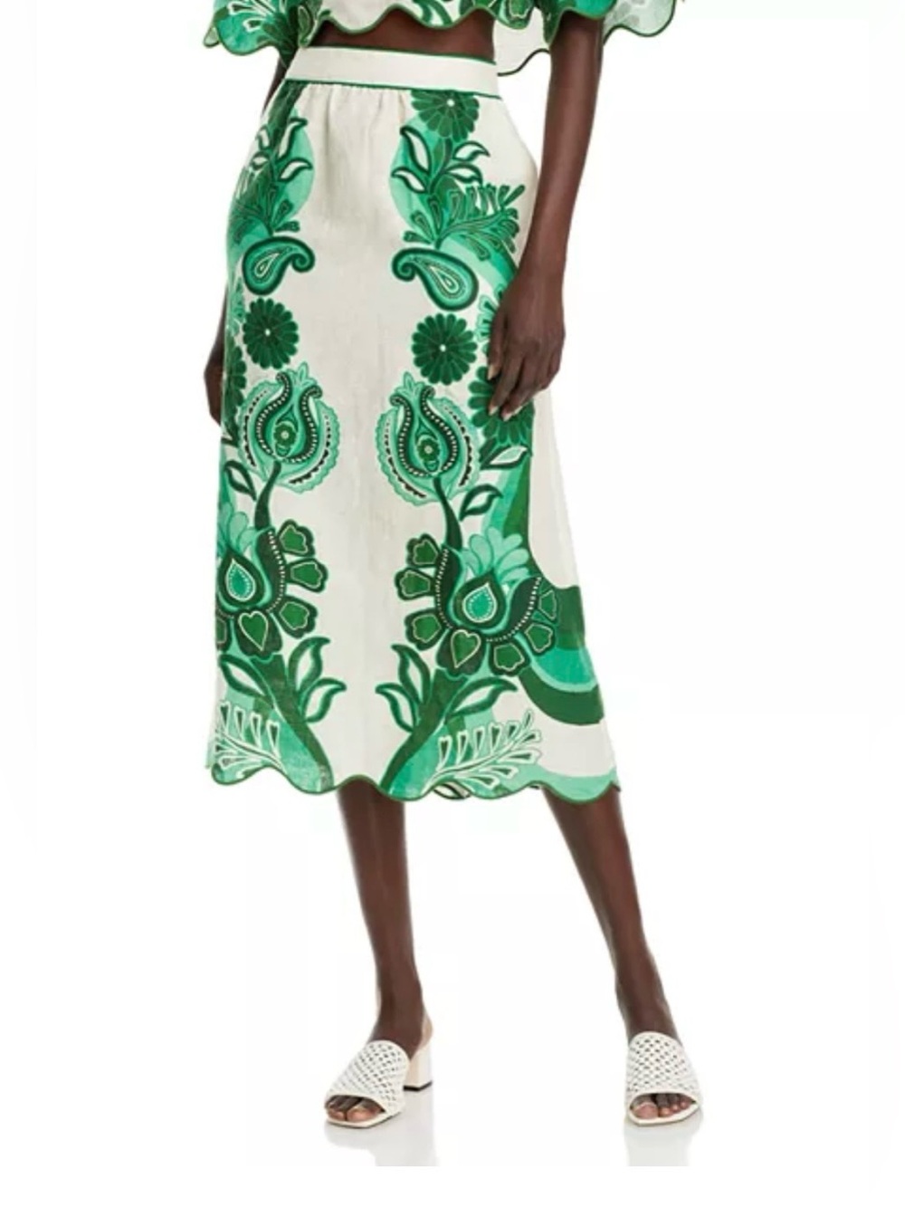 Farm Rio Color  Festival Linen Midi Skirt Size XSMALL - Picture 2 of 14